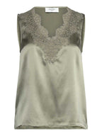 Jade Silk Lace Top