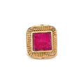 Ring flat square fuchsia