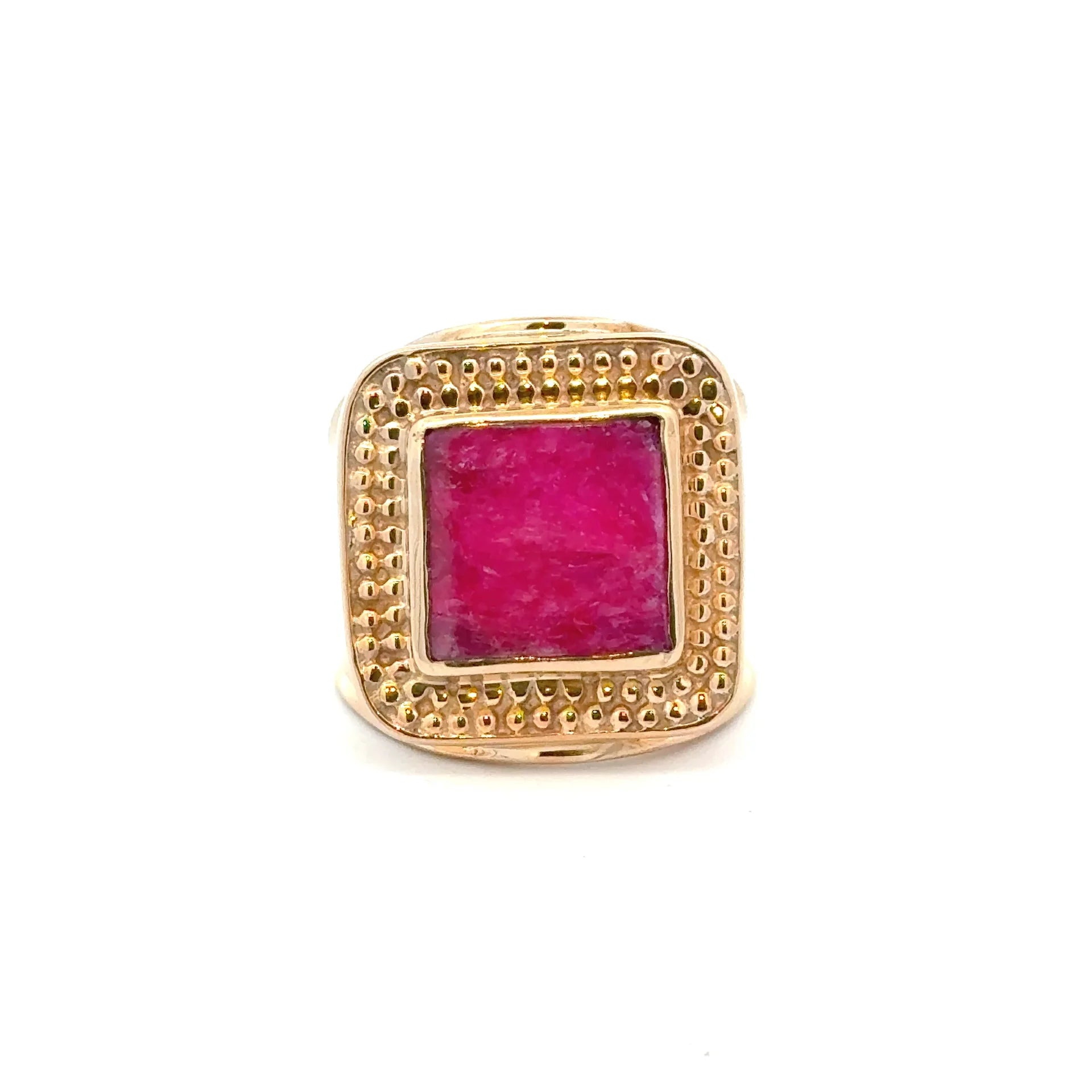 Ring flat square fuchsia
