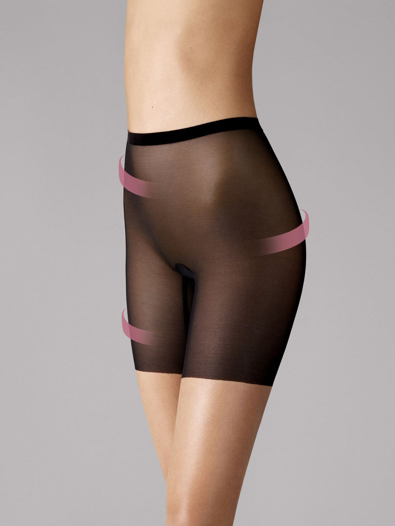 WOLFORD TULLE CONTROL SHORTS ZWART - 1