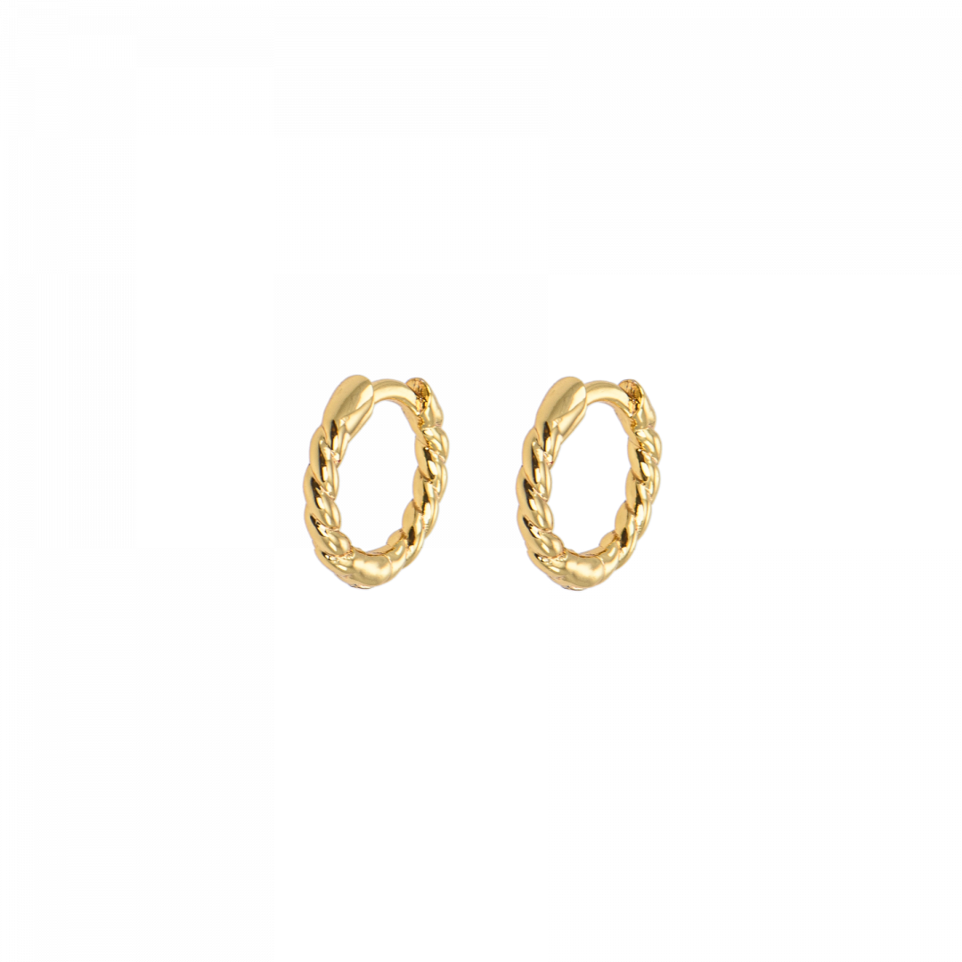 EMILIA BY BON DEP TWISTED HOOPS X-SMALL GOUD - 1