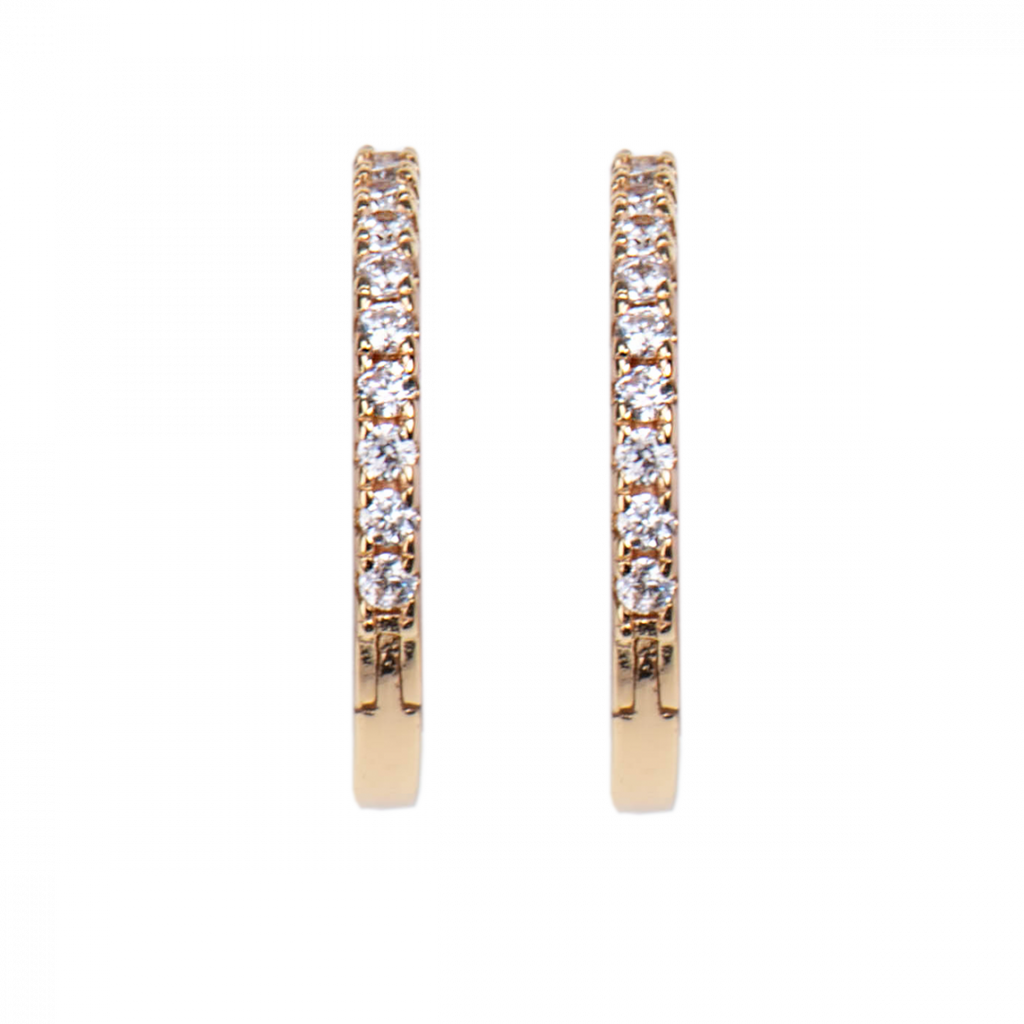 EMILIA BY BON DEP HOOPS WHITE MEDIUM GOUD - 1