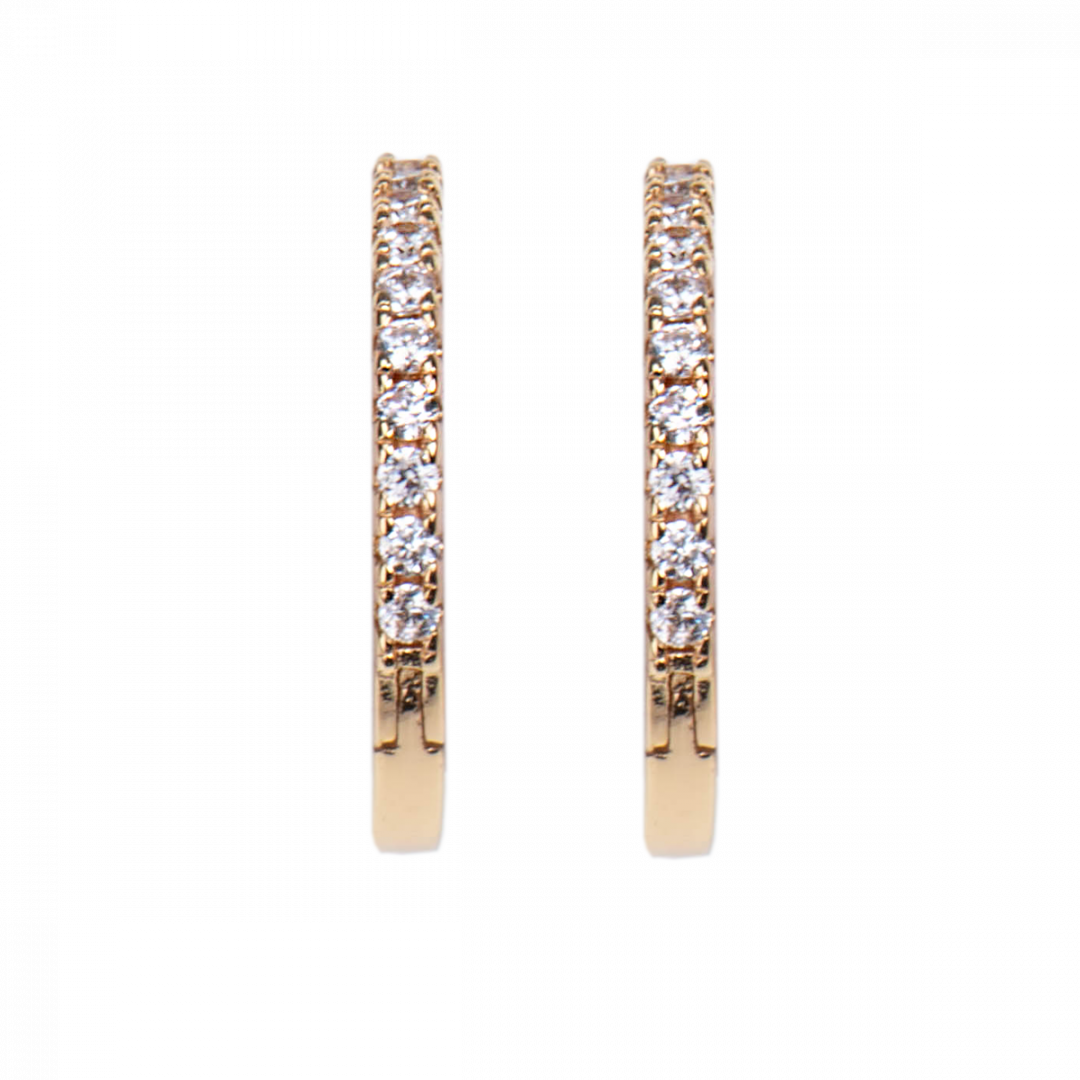 EMILIA BY BON DEP HOOPS WHITE MEDIUM GOUD - 1