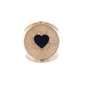 Ring flat heart black