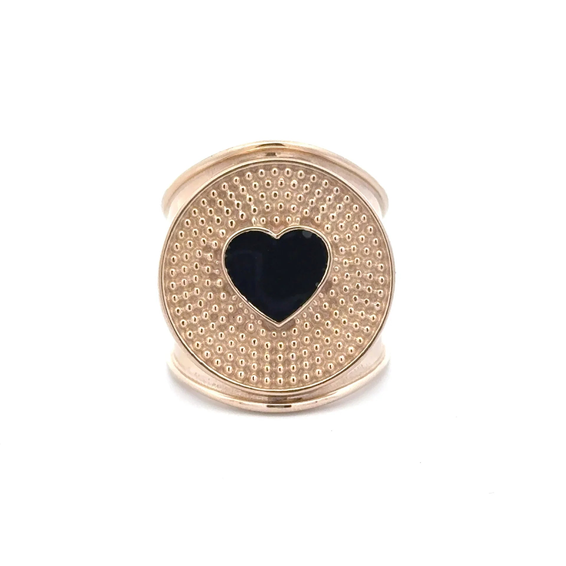 Ring flat heart black