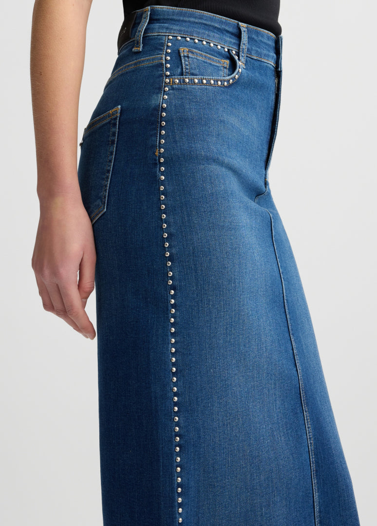 LIU JO BLUE DENIM ROK UA5182 BLAUW - 3