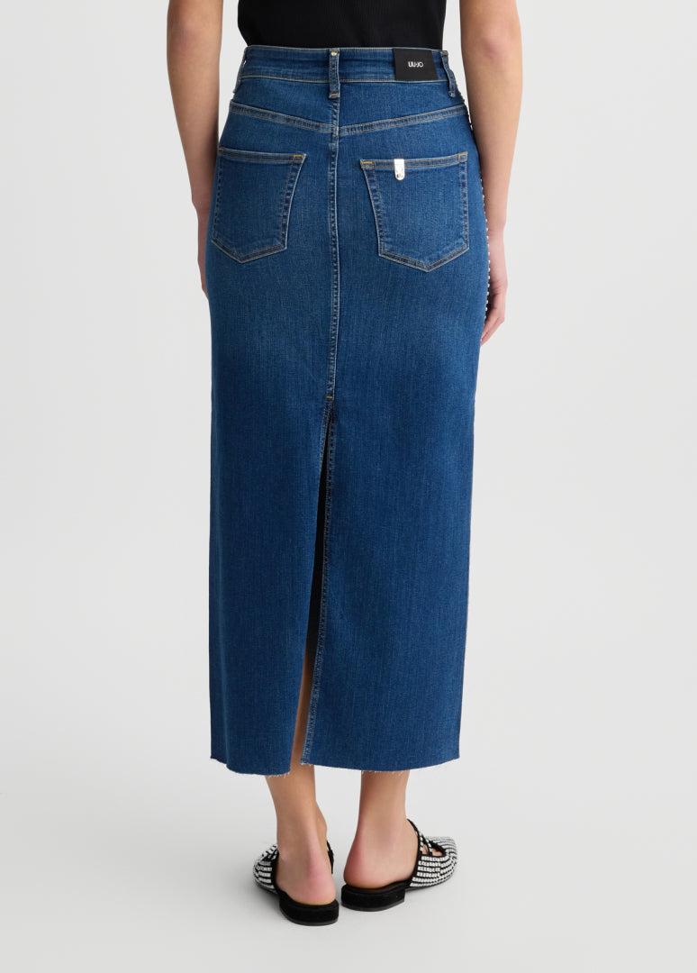 LIU JO BLUE DENIM ROK UA5182 BLAUW - 2