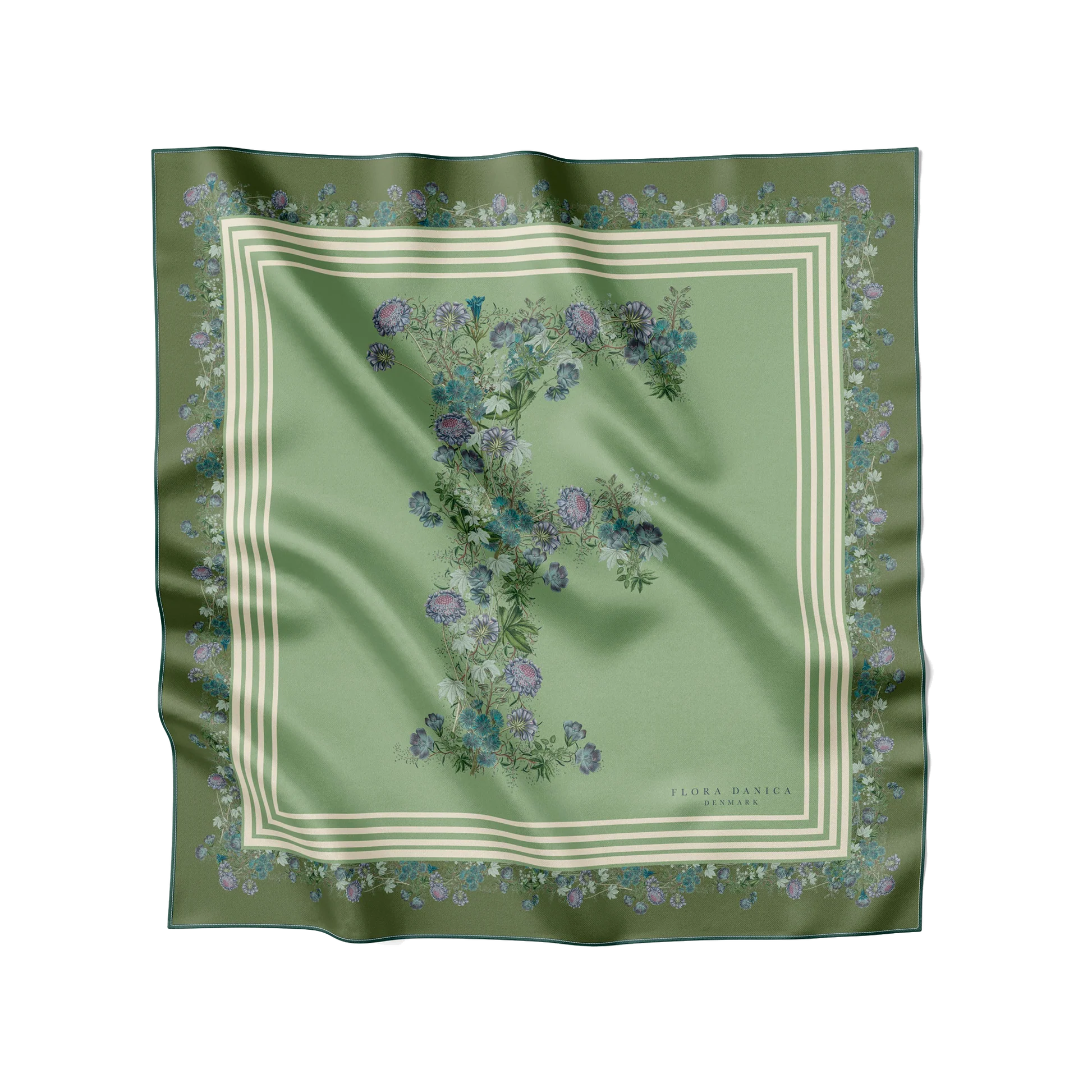 FLORA DANICA FLOWERING GREEN F SCARF PRINT - 1