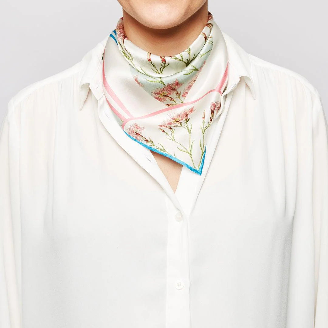 FLORA DANICA BLUE AND PINK NELLIKE SCARF PRINT - 1