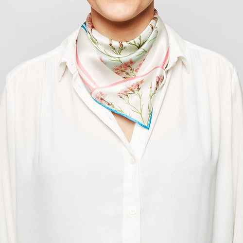 FLORA DANICA BLUE AND PINK NELLIKE SCARF PRINT - 1