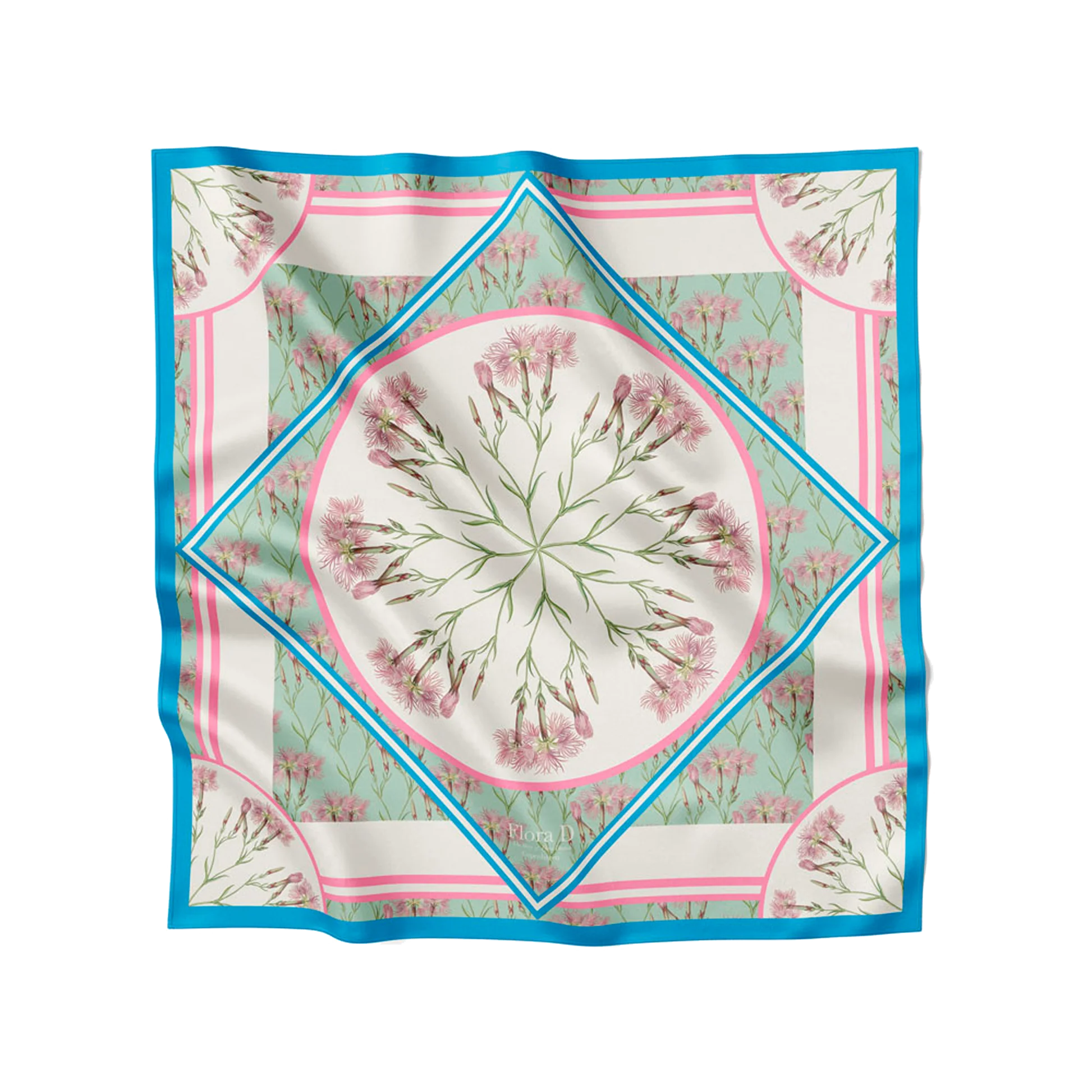 FLORA DANICA BLUE AND PINK NELLIKE SCARF PRINT - 2
