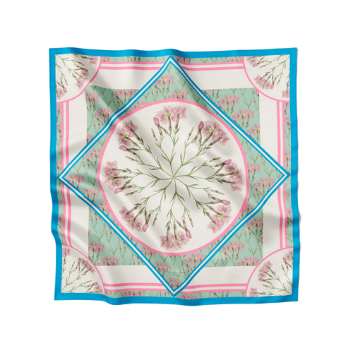 FLORA DANICA BLUE AND PINK NELLIKE SCARF PRINT - 2