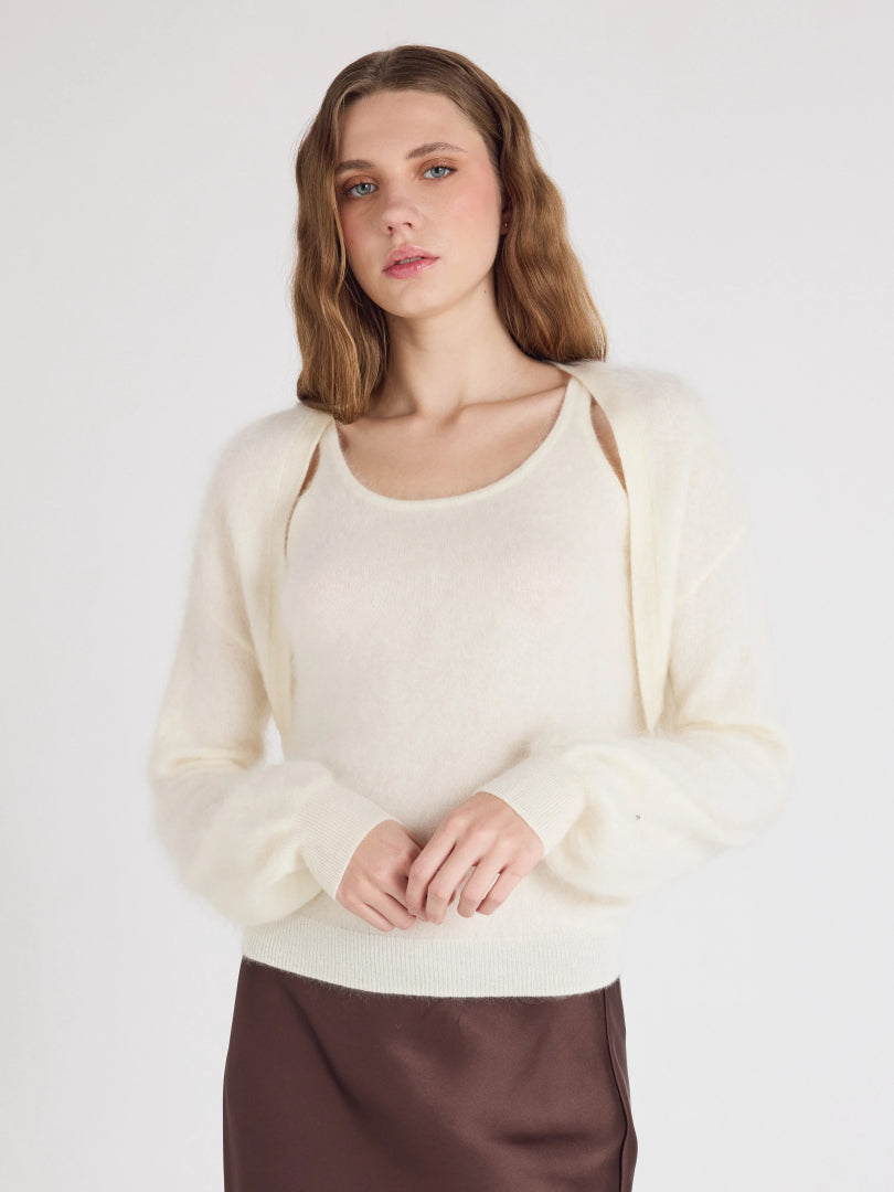 ABSOLUT CASHMERE TWINSET BILLIE ECRU - 1