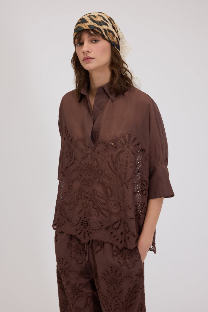 ERMANNO BLOUSE D48EK022EN0 BRUIN - 2