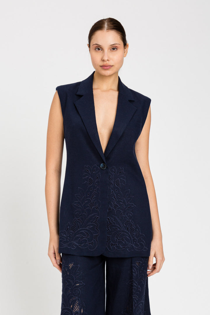 TWIN SET GILET 2314 BLAUW - 1