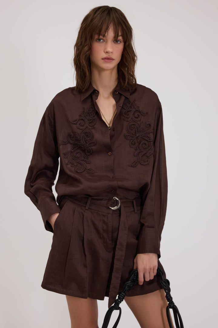 ERMANNO BLOUSE D48EK029E37 BRUIN - 1