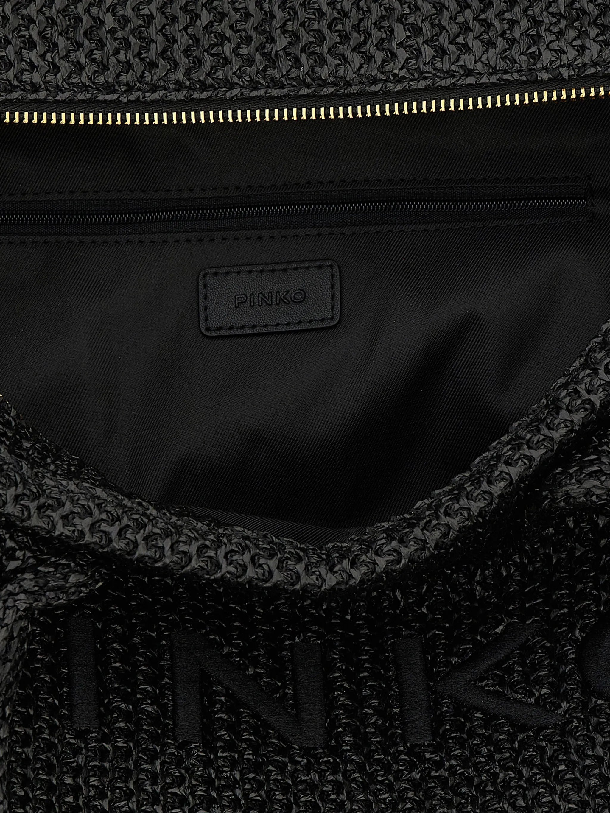 PINKO TAS BEACH SHOPPER RAFIA ZWART - 3