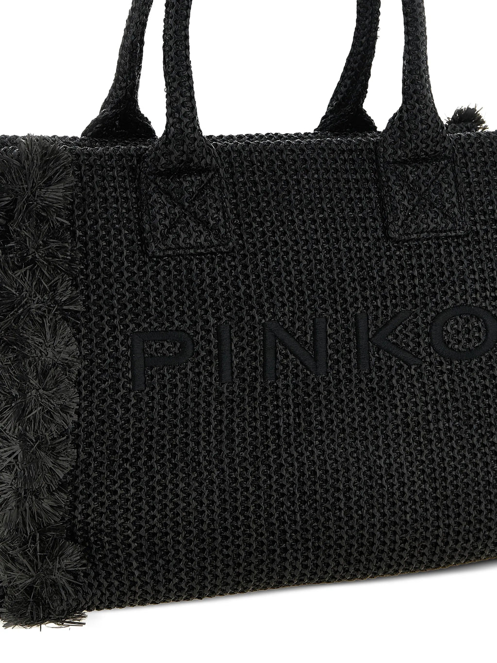 PINKO TAS BEACH SHOPPER RAFIA ZWART - 4