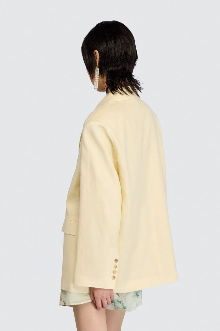 SEMICOUTURE BLAZER ZARA GEEL - 2