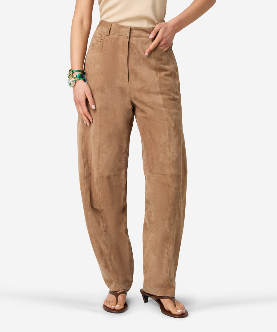 IBANA BROEK PARLA SUEDE BRUIN - 1