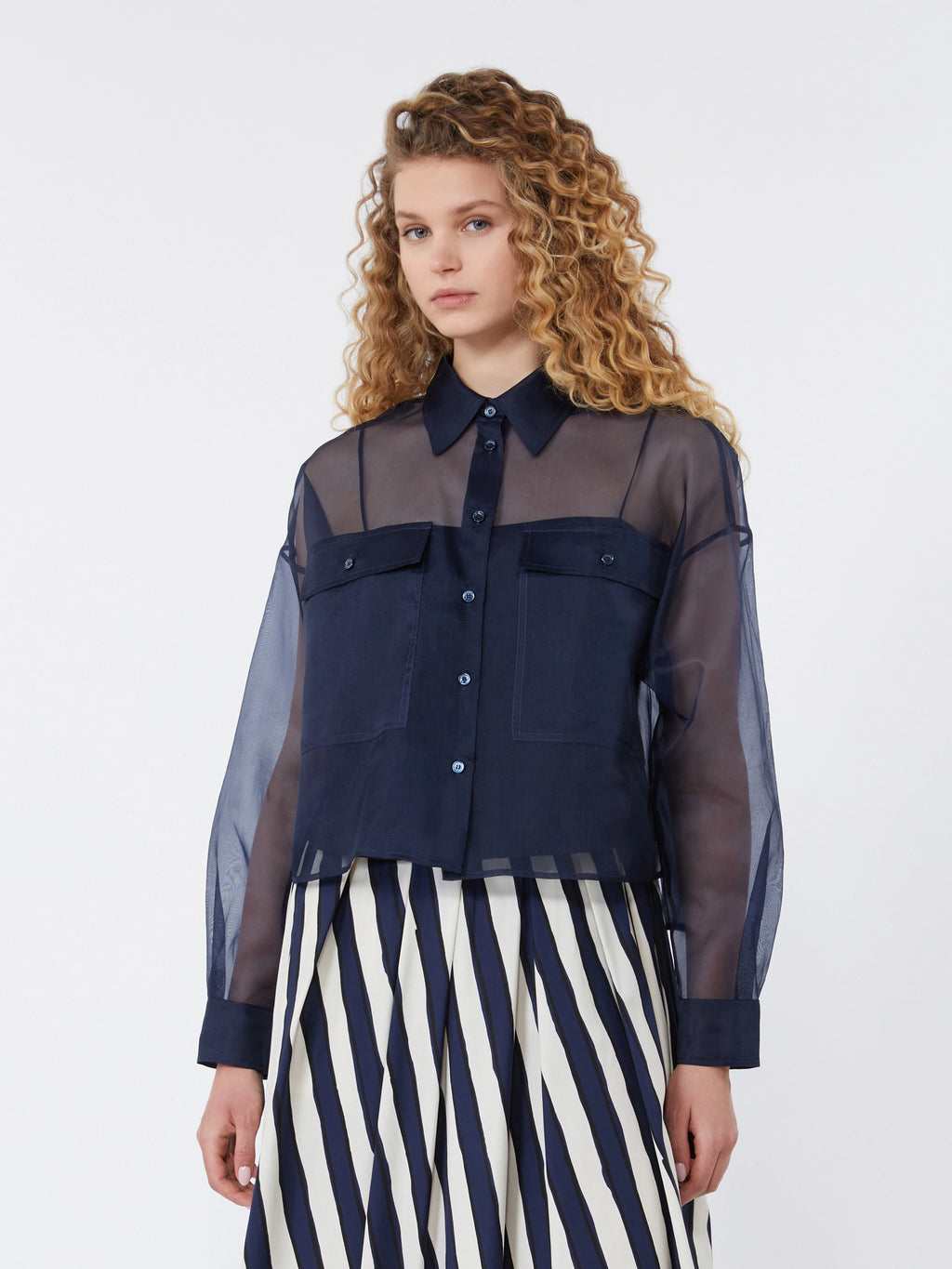 MAX MARA BLOUSE COLOMBA BLAUW - 1
