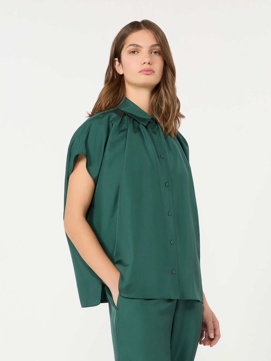 MAX MARA BLOUSE CRINE GROEN - 1