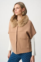 JOSEPH RIBKOFF VEST 263949 CAMEL - 1