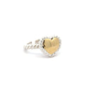 Ring heart gold-silver
