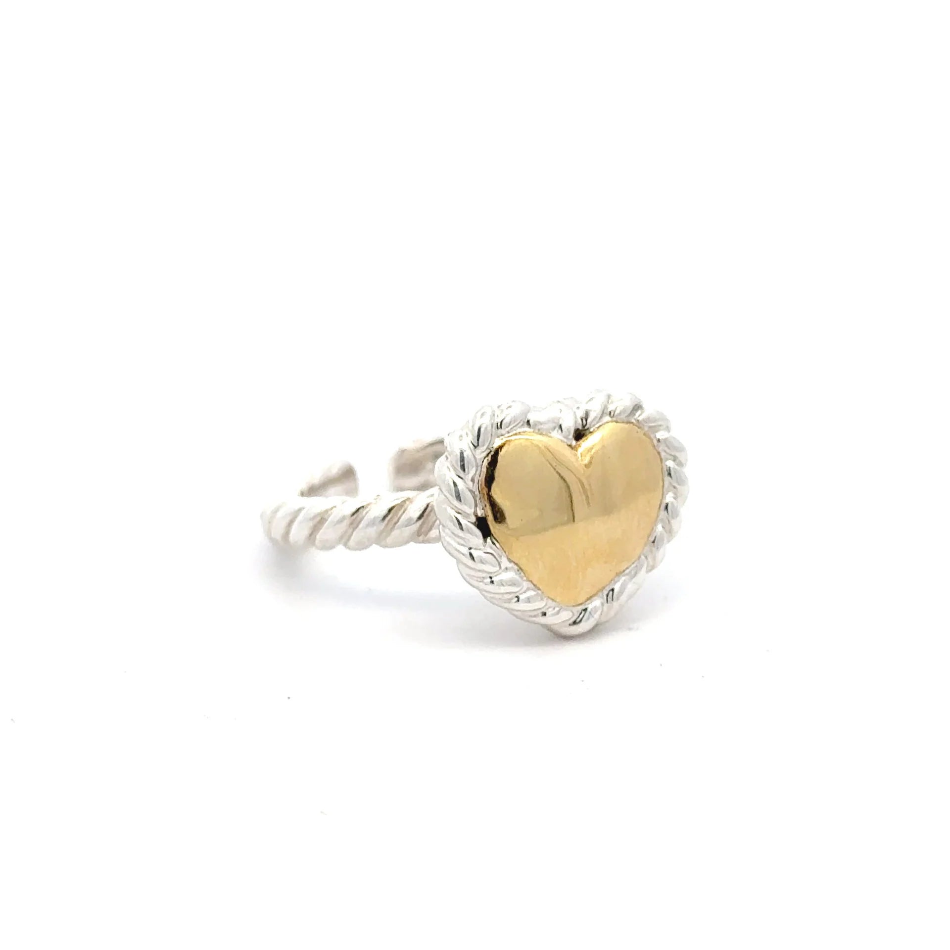 Ring heart gold-silver