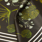 Green Striped Blossom Scarf