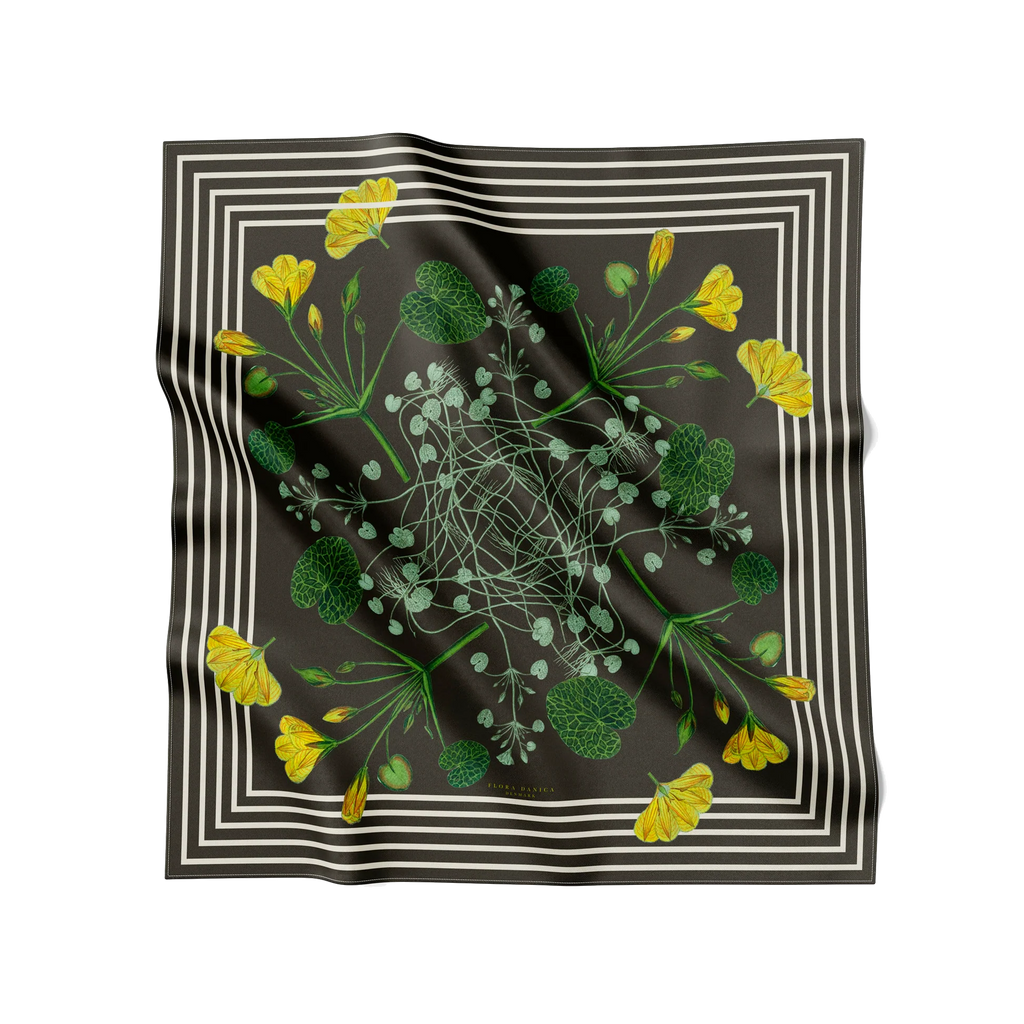 Green Striped Blossom Scarf