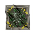 Green Striped Blossom Scarf