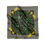 Green Striped Blossom Scarf