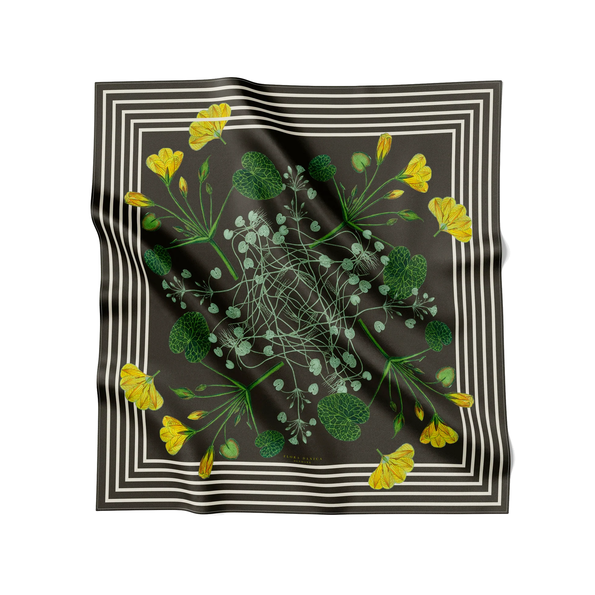 Green Striped Blossom Scarf