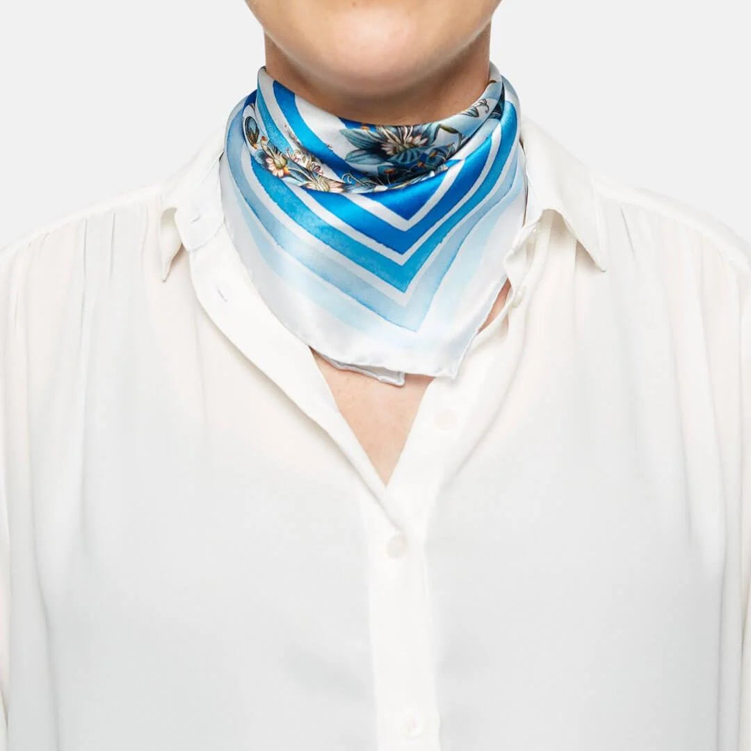 Royal Blue Striped Scarf