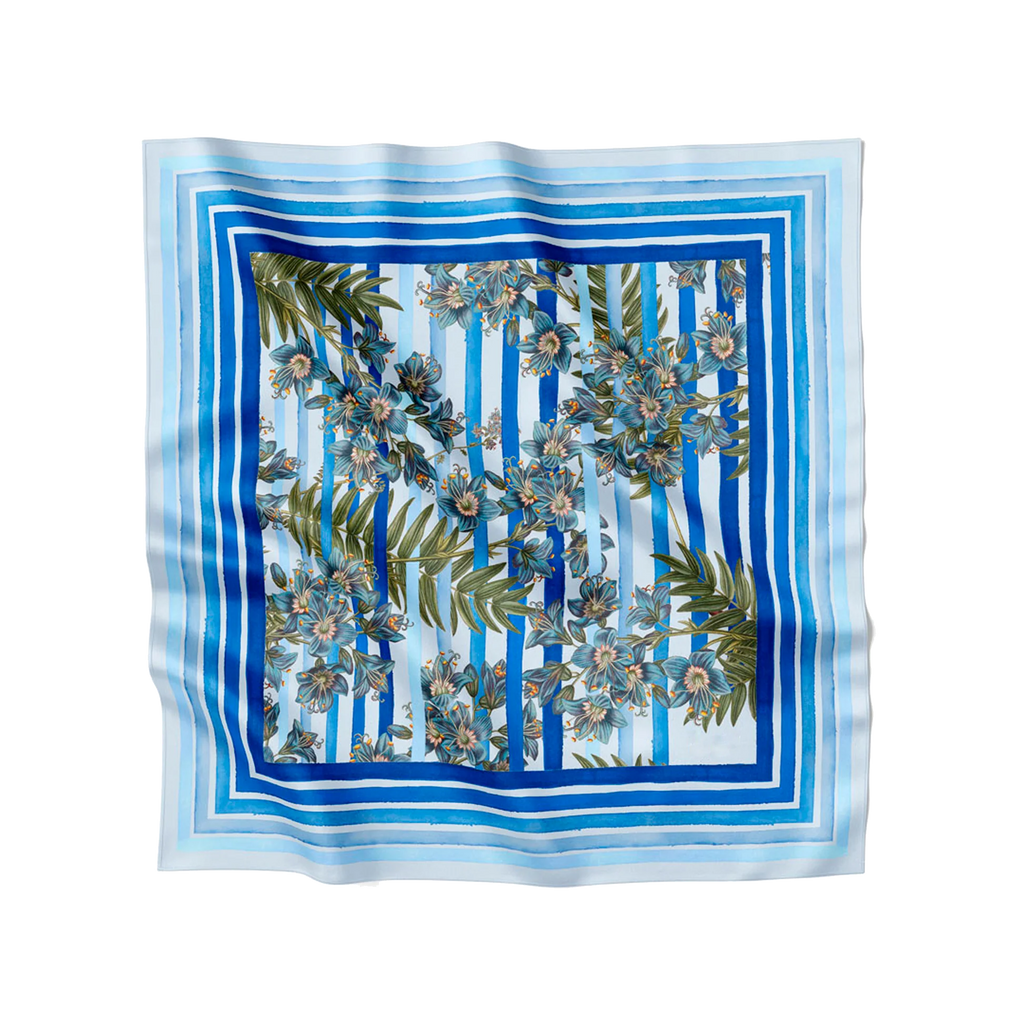 Royal Blue Striped Scarf