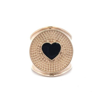 RING FLAT HEART BLACK