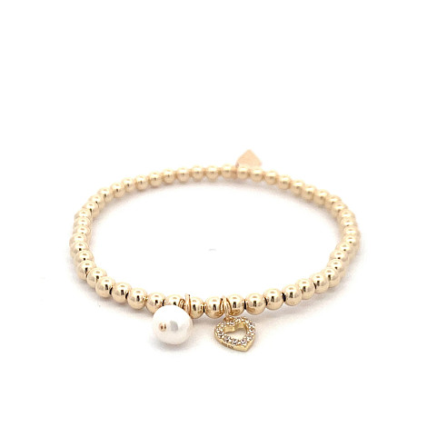 HANG SMALL HEART PEARL GOLD